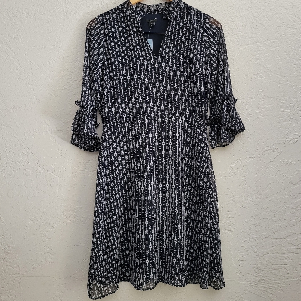 Ann Taylor Factory Ruffle Sleeve Flare Dress NWT Size 2P